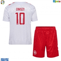 Danska Christian Eriksen #10 Gostujuci Dres za djecu EP 2024 Kratak Rukav (+ Kratke hlače)